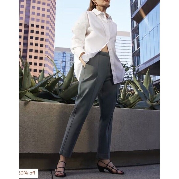 Everlane The Dream Pant  Pull On Front Seam Gray Heathered Charcoal Size XS NWT - Picture 1 of 12